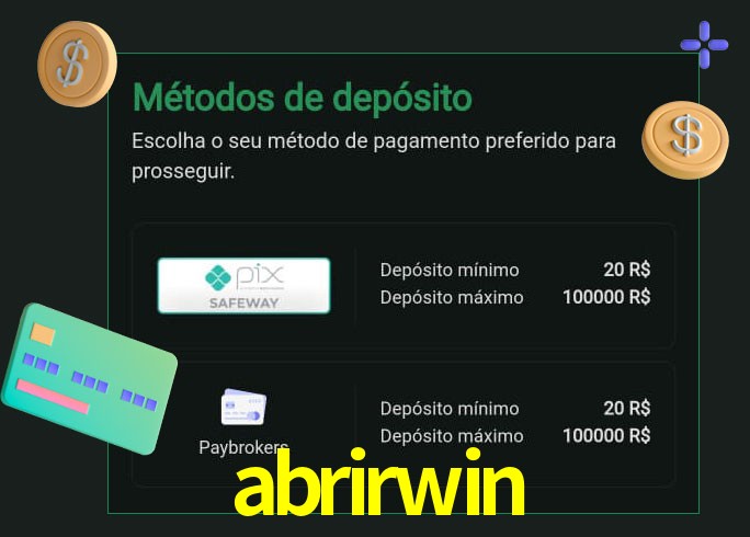O cassino abrirwin oferece uma grande variedade de métodos de pagamento